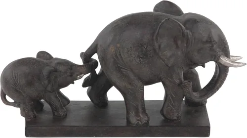 Miniatura 11 de Deco 79 Escultura Decorativa de Elefante de Resina Caminando, Estatua de Decoración para el Hogar con Ciervo Marrón Oscuro, Figura Decorativa de 20