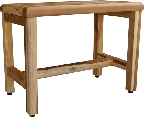 Miniatura 3 de EcoDecors Eleganto - Banco Taburete de ducha de madera de teca impermeable de 16 pulgadas de altura, color natural, silla de asiento para ducha