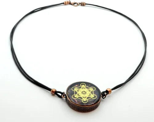 Miniatura 5 de Metatron's Cube Merkaba - Colgante de orgón con amatista