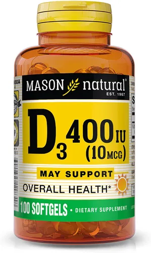 Miniatura 7 de MASON NATURAL Vitamina D3 125 mcg (5000 UI) - Apoya la salud general, fortalece los huesos y los músculos, del aceite de hígado de pescado, 50