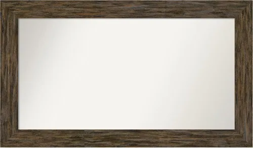 Miniatura 115 de Amanti Art Espejo personalizado, espejo de baño marrón Fencepost, espejo de pared o espejo de tocador de baño sobre el fregadero (27 x 27 pulgadas)
