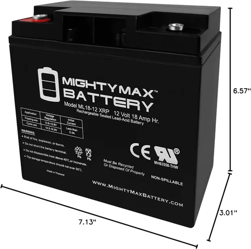 Miniatura 8 de Mighty Max Battery - Batería de repuesto de 12 voltios 18AH SLA para generadores Troy-Bilt. 193463GS