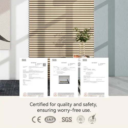 Miniatura 9 de Upick Paneles de pared acústicos de MDF, paquete de 5 paneles de madera de listones 3D de 3.9 x 4.7 pulgadas para pared, paneles insonorizados