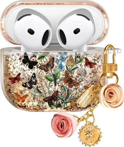 Miniatura 22 de Funda para Apple para Airpods 4 Case 2024 - Arena Movediza Líquida Arte Artístico Estético Funda Mujer Chica Mujeres Brillante Brillo Purpurina