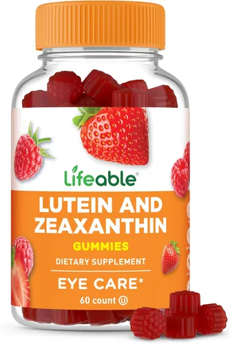 Lifeable Gomitas de luteína y zeaxantina | Suplementos de luteína y zeaxantina de gran sabor para los ojos | Gomitas veganas y sin OMG para la salud