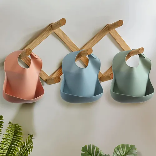 Miniatura 4 de Eascrozn Silicone Bibs for Babies Toddler Set of 3, BPA Free, Soft Adjustable Waterproof Bibs for Feeding Essentials Verde