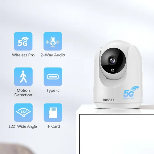 Miniatura 7 de OOSSXX Cámara de seguridad interior de audio de 2.7 K con resolución de 2,7 K, monitor de bebé y monitor de mascotas, aplicación gratuita, PTZ Nanny