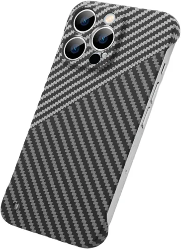Miniatura 9 de IVY Cubierta sin marco de textura de fibra de carbono para iPhone 14 Pro Max Funda de fibra de carbono - Negro