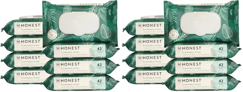 The Honest Company Toallitas hipoalergénicas desechables para pieles sensibles, hojas tropicales, 42 unidades (paquete de 16)