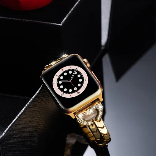 Miniatura 2 de SaNgaiMEi Correas brillantes compatibles con Apple Watch Band de 38/40/41/42/44/1.772 in, para mujeres y niñas, iWatch Series 8/7/6/5/4/3/2/1/SE