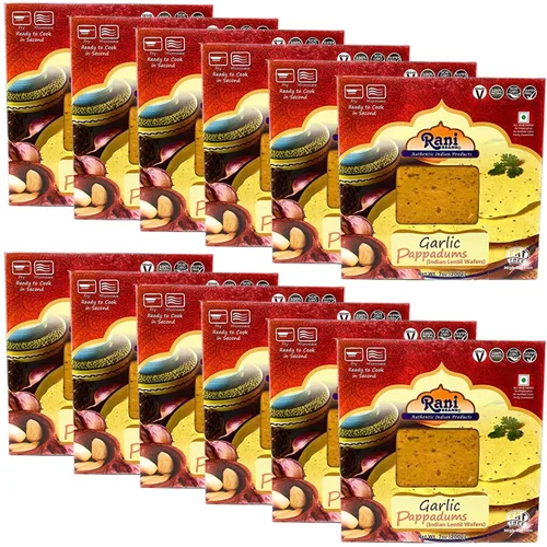Miniatura 19 de Rani Pappadums (aperitivo de oblea de lentejas indias) Papad de pimienta negra, 7 onzas (7.05 oz) aproximadamente 15 unidades, 7 pulgadas, paquete
