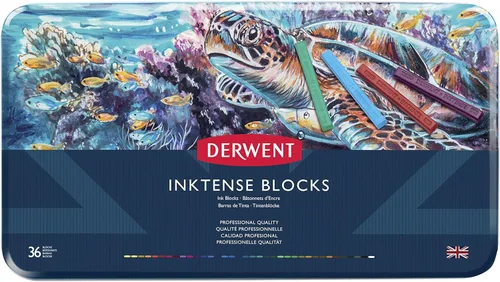 Miniatura 9 de Derwent Inktense - Barras de tinta 72 caja metálica, juego de 72, bloque de 8mm, textura suave, soluble en agua, ideal para acuarela, dibujar