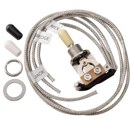 Miniatura 10 de Musiclily Interruptor de palanca métrico de 3 vías para guitarra eléctrica Epiphone Les Paul, parte superior negra con punta negra
