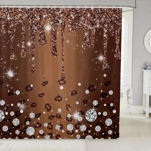 Miniatura 43 de Cortina de baño de flores de margarita para niños y niñas, cortina de ducha floral para decoración de baño, 72 x 72 pulgadas, retro, floral