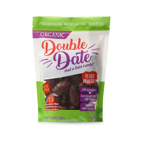Dátiles orgánicos de doble fecha Medjool, Grado jumbo, Fechas de bolsa de bolsa de 2 libras Orgánicas, Fresco y sabroso, Cultivado y empacado en