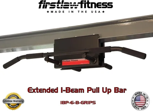 Miniatura 2 de Firstlaw Fitness - Límite de peso de 600 libras - Barra de dominadas extendida de 6 pulgadas - Barra larga con extremos doblados - Empuñaduras