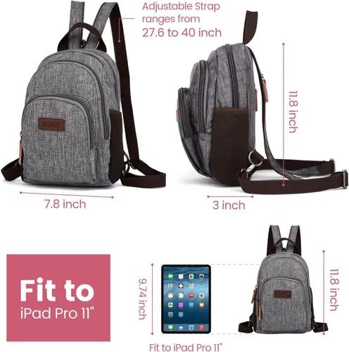 Miniatura 2 de PACKISM Mochila pequeña para mujer, bolsa convertible con múltiples compartimentos, correas ajustables, mini mochila