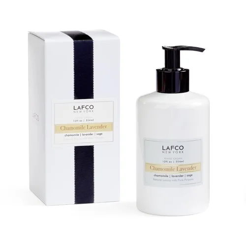 LAFCO New York Crema de manos, manzanilla y lavanda, 12 onzas, restaura y repara la piel, todo tipo de piel, hipoalergénica, libre de sintéticos y