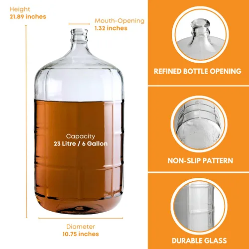Miniatura 3 de Carboy de vidrio de 6 galones