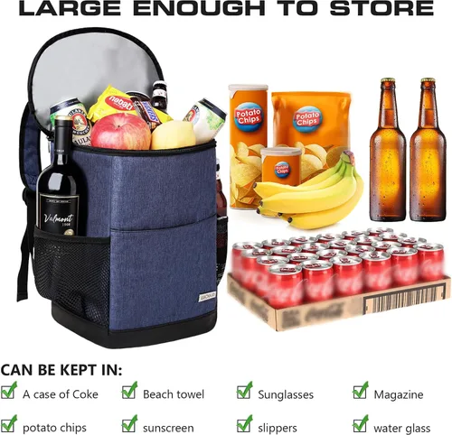 Miniatura 3 de Mochila Nevera Aislada para Exteriores - Mochila Nevera a Prueba de Fugas 30 Latas, Bolsa Nevera Impermeable Ligera para Retención de Calor/Frío