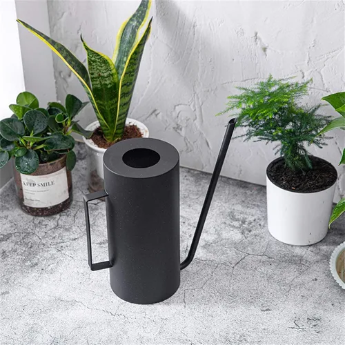 Miniatura 2 de Aspersor de latón para interiores y exteriores, acero de metal de 1.5 L, estilo retro, para el hogar, riego de agua (negro, tamaño único)