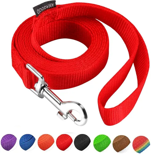 Miniatura 15 de AMAGOOD 6 pies de correas para cachorros/perros, correa de estilo tradicional resistente con gancho de cuello fácil de usar, correa para perros Negro
