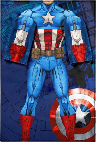 Miniatura 6 de Manta Marvel de Capitán América, manta cómoda con mangas, para adulto