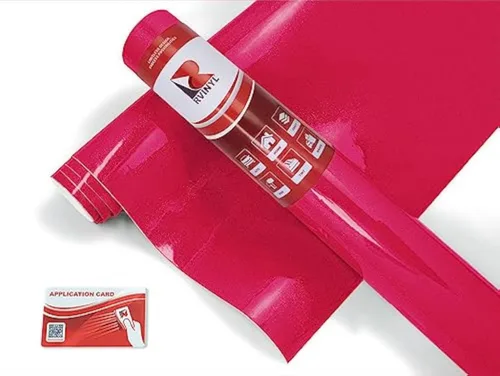 Miniatura 11 de Rwraps - Rollo de película de vinilo metálico brillante para automóvil, con tecnología de liberación de aire, 5 x 1 pies, color negro