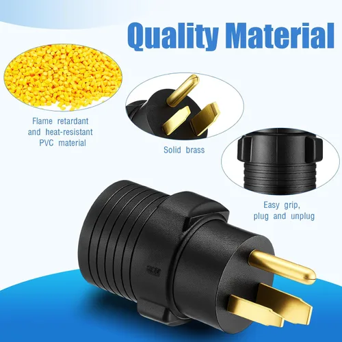 Miniatura 6 de Kanayu Adaptador de Secadora de 30 Amperios Compatible con Nema 6-50p a 10-30r Adaptador de Enchufe Macho de 3 Clavijas a Receptáculo Hembra de 3