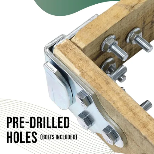 Miniatura 3 de Boxer Tool 4 Corner Trailer Rack Panel de madera Estaca Lateral Puerta de Cama Pestillo - con tornillos y pernos - Conector de esquina chapado