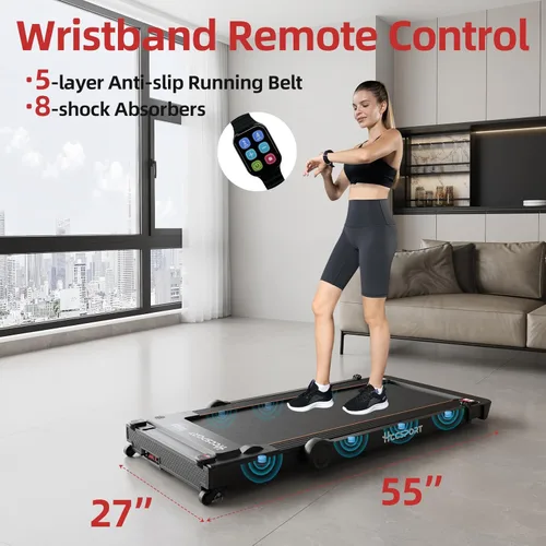 Miniatura 5 de Treadmill with Incline, 3 in 1 Under Desk Treadmill Walking Pad with Removable Desk Workstation 3.5HP Foldable Compact Walking Treadmills for Home