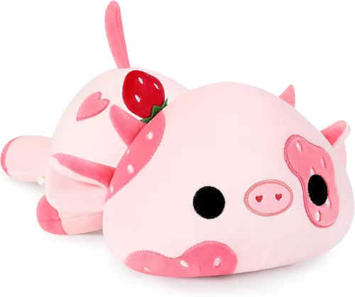 Miniatura 10 de Onsoyours Lindo peluche de vaca, suave peluche de aguacate amoroso, juguete de peluche esponjoso, almohada de aguacate, regalo para niños