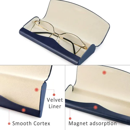 Miniatura 2 de LifeArt Funda rígida para gafas, funda portátil para gafas de sol, funda de piel sintética de moda, ligera