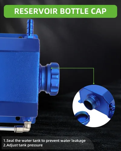 Miniatura 8 de SCITOO Tanque de Radiador Botella de Reserva de Refrigerante de Recuperación de Desbordamiento [Con Sensor y con Tapa] 1L Universal Azul Reemplazo #