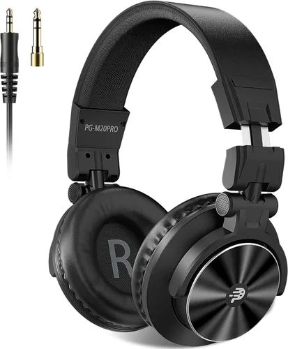 Miniatura 10 de Auriculares PUPGSIS Studio - Auriculares para DJ - Monitores de Audio de Grabación con Cable de 40kHz Hi-Res Estéreo - Jack de Audio de 1/4 a 3.5mm