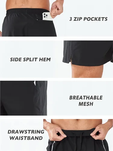 Miniatura 5 de NORTHYARD Pantalones cortos deportivos para correr para hombre, 5 pulgadas, 7 pulgadas, 9 pulgadas, entrenamiento, gimnasio, tenis, secado rápido