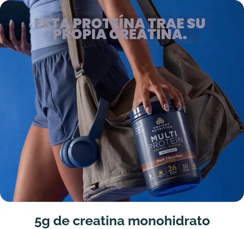 Miniatura 4 de Ancient Nutrition Polvo multiproteico a base de animales + creatina, 0.92 oz de proteína, suero alimentado con hierba, caldo de huesos, péptidos