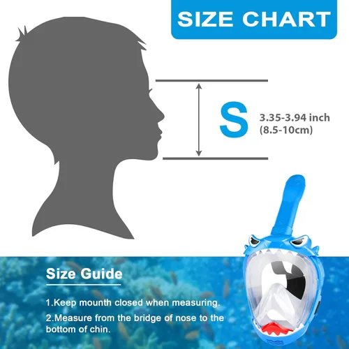 Miniatura 4 de Full Face Snorkel Mask for Kids with 180° Panoramic View, Snorkeling Set Featuring Anti-Leak and Anti-Fog Foldable Dry Top Design for Safe