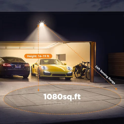 Miniatura 6 de LANGY Luces solares de 3000 K de color blanco cálido para exteriores, luces de estacionamiento comercial, luces amarillas, 180 LED chips de luz