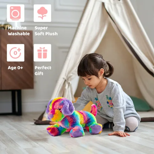 Miniatura 5 de MUOVE Animales de peluche para perros, juguete de peluche de cachorro arcoíris, lindo juguete de peluche colorido para niños, juguete de peluche