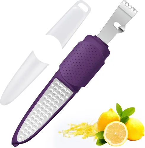 Miniatura 10 de Rainspire Herramienta Ralladora de Limón con Cuchillo de Canal, Herramienta Ralladora de Cítricos de Acero Inoxidable, Pelador de Limón, Ralladoras