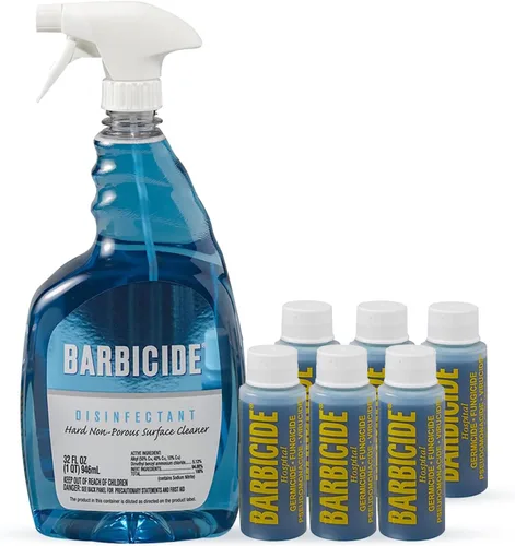 BARBICIDE Spray desinfectante, botellas de 2 onzas (paquete de 6) – Registrado por la EPA, listo para usar profesional para salón y peluquería