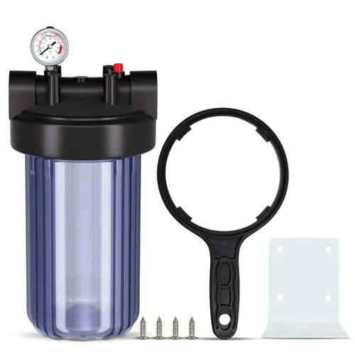 Miniatura 8 de PUREPLUS Carcasa de filtro de agua para toda la casa, carcasa universal de cartucho de sedimentos de 10 "x4.5", sistema de prefiltración
