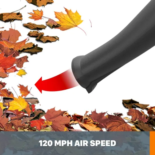 Miniatura 4 de WORX WG545.9 Soplador de hojas inalámbrico de 20V, sopladores eléctricos para el cuidado del césped con 120 MPH y 2.7 libras, diseño de boquilla