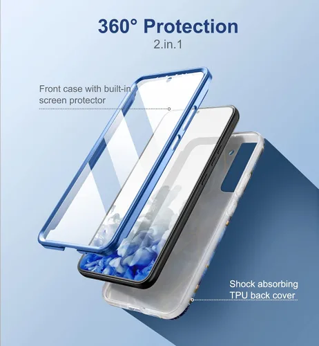 Miniatura 3 de SURITCH Funda para Samsung Galaxy S22 Plus, [protector de pantalla integrado] Protección de cuerpo completo a prueba de golpes, resistente, delgada