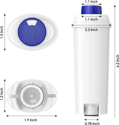 Miniatura 8 de Reemplazo de filtro de agua DLSC002 compatible con filtro de máquina de café Delonghi, suavizador de carbón activado para De'longhi Magnifica evo