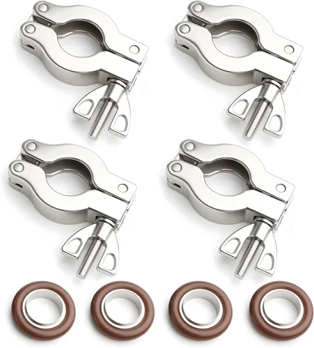 Miniatura 9 de 2 unids KF50 abrazadera de acero inoxidable 304 con anillo de centrado de acero inoxidable 304 KF50 con abrazaderas rápidas junta tórica