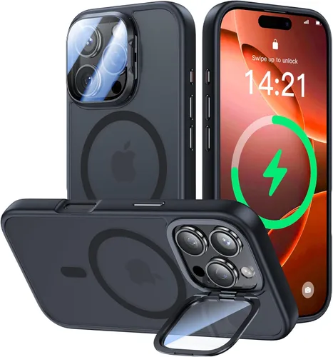 Miniatura 7 de VOFATA - Funda magnética para iPhone 17 Pro Max, cubierta para cámara con soporte, protección completa para la cámara, compatible con MagSafe
