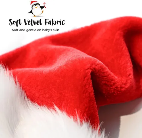 Miniatura 3 de BOSONER Sombrero de Navidad para bebé - Sombreros de Papá Noel para bebé y recién nacido para la primera Navidad de niña y niño