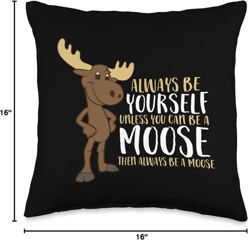 Miniatura 4 de Cute Moose Gifts And Tees Always Be Yourself a menos que puedas ser un alce almohada de 15.7 x 15.7 in, multicolor